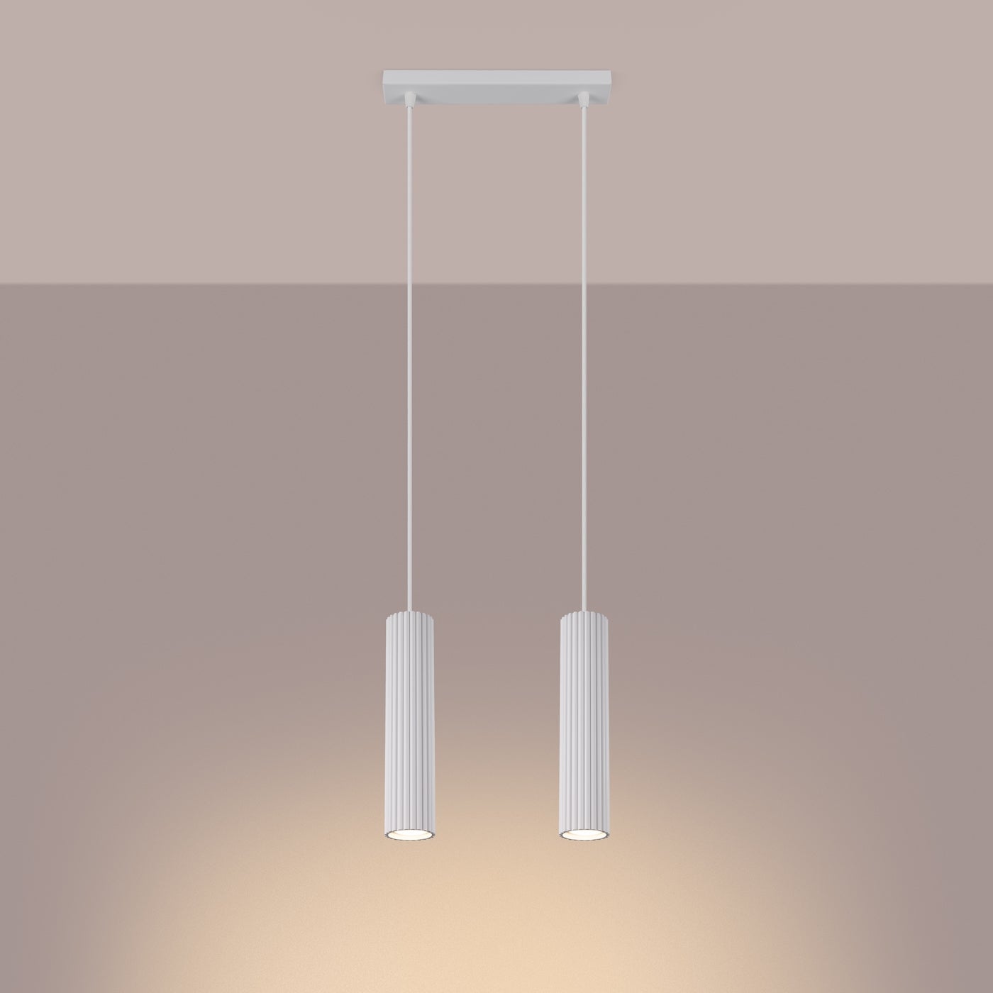 Lampa wisząca GLOOW 2 biały LED 3000K - 30x6.5x90cm Sollux