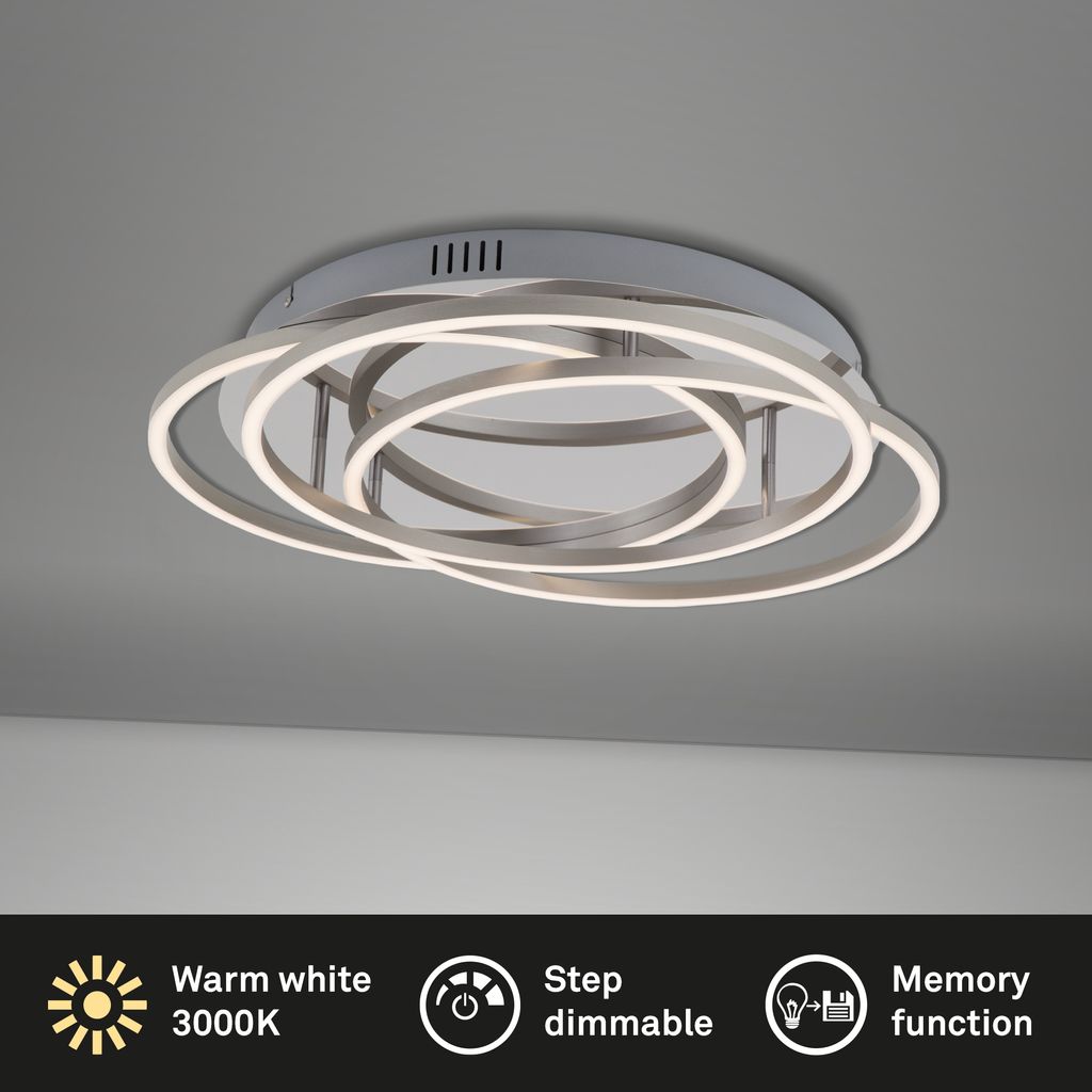 Plafonnier LED BRILONER LEUCHTEN FRAME, 56 W, 4800 lm, IP20, chrome-alu, métal-plastique, intensité lumineuse variable, Ø 52,5 cm - 3