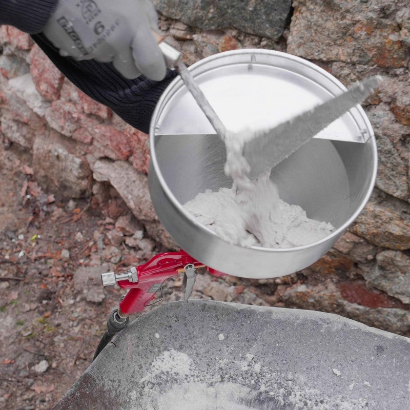 Pistolet à crépir pneumatique godet metal 4,5l + 3 buses - Crépi intérieur et extérieur enduit de finition - 5