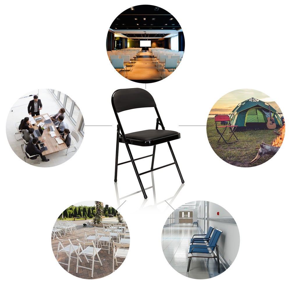 Sedia da conferenza / Sedia pieghevole / Sedia da visitatori TUDELA Similpelle nero hjh OFFICE - 2