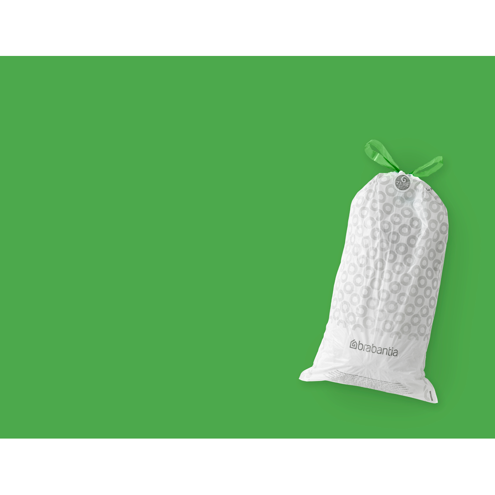 Brabantia Sac poubelle PerfectFit, code G, 23-30 litres, 120 sacs, ensemble de 6 rouleaux - White - 4
