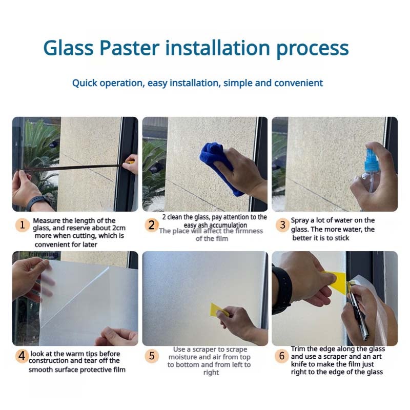 1 rolka folia dekoracyjna okienna, statyczna ochrona prywatności, anti-UV, izolacja ciepła, wielokrotnego użytku, łatwy montaż w domu i biurze - 9