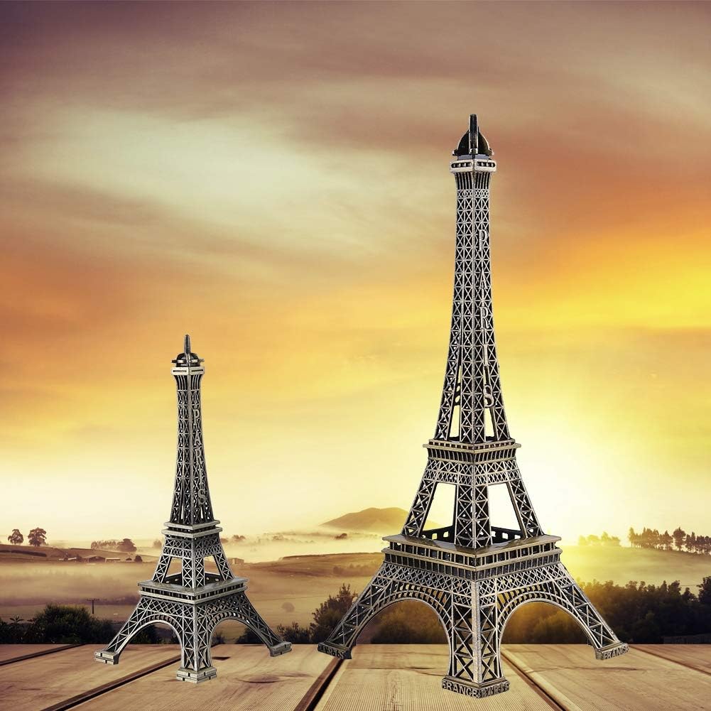 Statue Tour Eiffel Rose En Métal - Décoration Maison Artistique - 18x7 Cm - Alliage Couleur Rose - 8