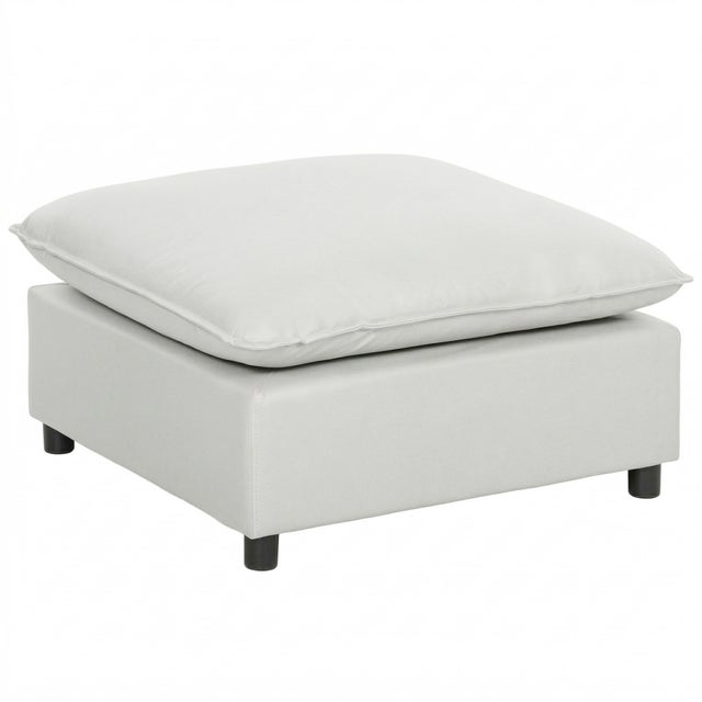 Pouf quadrato con piedini in plastica, ideale per soggiorno, camera da letto, ingresso, dimensioni 75x75x40 cm, colore grigio.