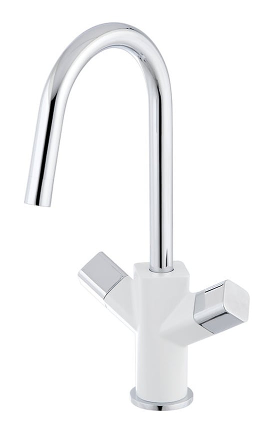 Mélangeur Design teoreme Blanc & Chrome pour Évier de cuisine