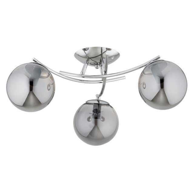 Lampa sufitowa wisząca Savi chromowana dymiona 3xE14x10W nowoczesna wym: 22 x 57 x 57 cm szkło Alfa