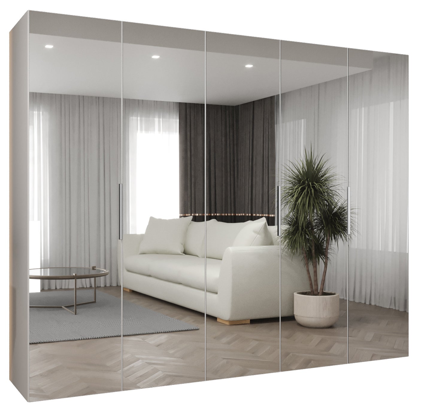 Szafa uchylna otwierana Marbella 3 250 x 52 x 202 cm biały + u. kaszmir Abiks Meble