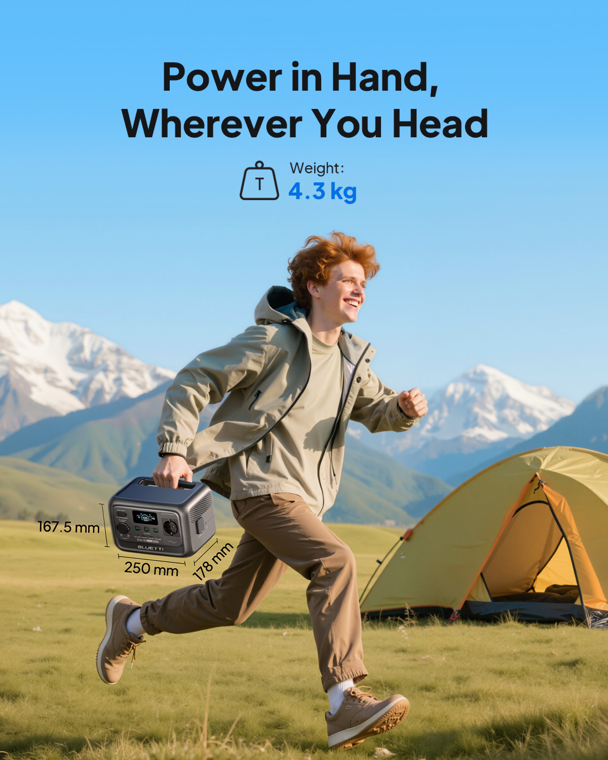 BLUETTI Elite 30 V2 Generador solar, con 200W Panel Solar, 288Wh Estación de Energía Portátil, 1 Tomas de CA 1800W, Ideal para Camping, emergencias - 9