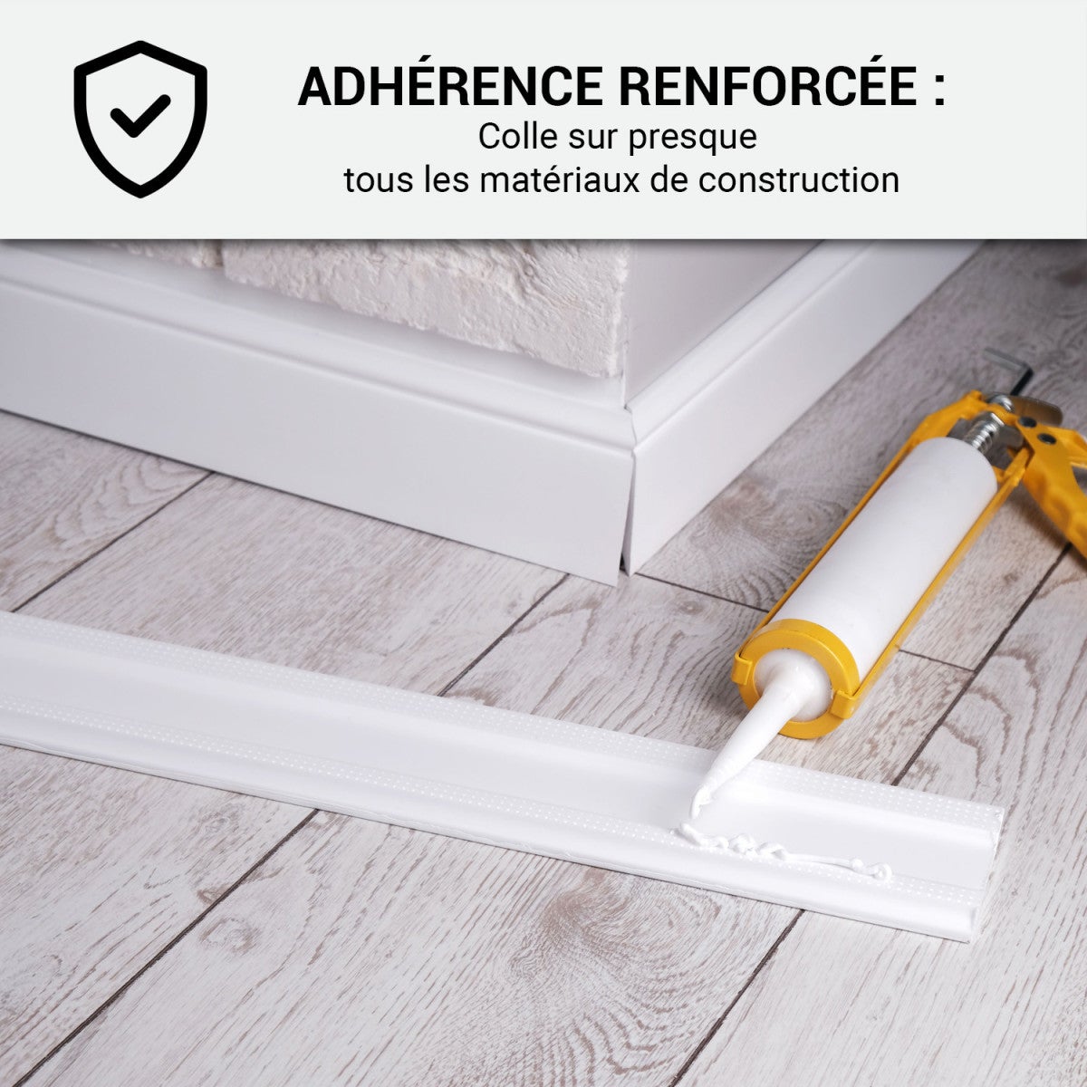 Mastic Colle Plinthes bois, carrelages, parquet, marches : ARCAMASTIC JOINT ET COLLE Blanc - 290 ml x 12 - ARCANE INDUSTRIES - 5