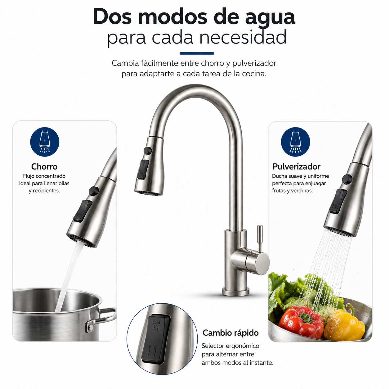 Rubinetto da Cucina Estraibile a 360 Gradi in Acciaio Inox Default Title - 5