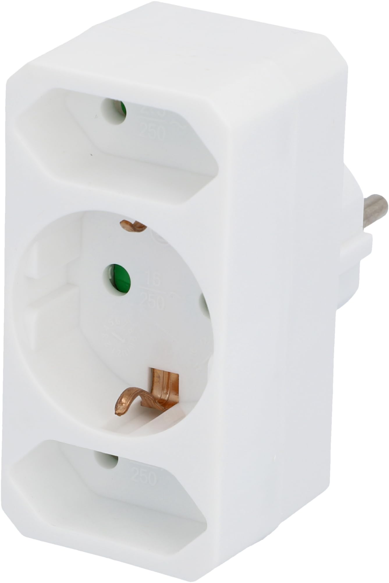 UNITEC Adattatore Schuko/Europa, 1 Schuko, 2 euro, bianco, piccolo ...