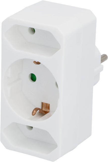 UNITEC Adattatore Schuko/Europa, 1 Schuko, 2 euro, bianco, piccolo ...