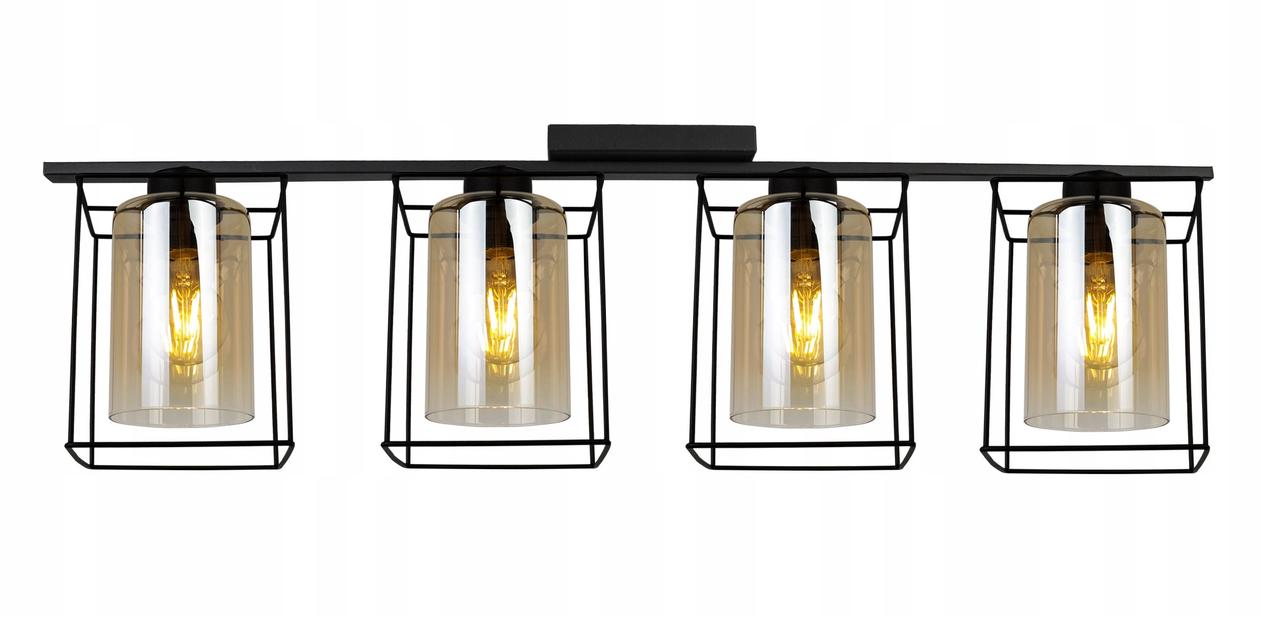 Lampa sufitowa wisząca Hella Cage modern 4xE27 abażur owalny miedziany Light Home LH