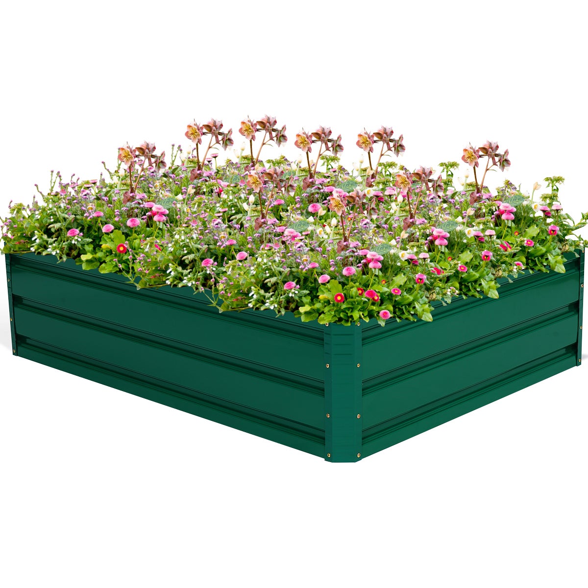 Lit De Jardin Surélevé En Acier, Jardinière Surélevée Extérieur Cadre En Métal à 4 Panneaux, Pour Fleurs Légumes Herbes Plantes, 120 X 90 X 30CM, Vert | Leroy Merlin