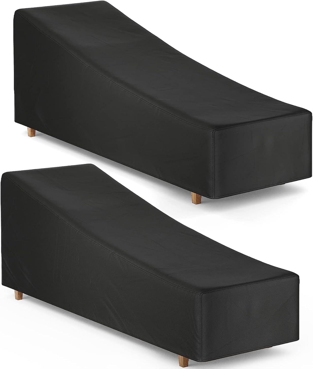 Leżanka ogrodowa 2-częściowa, wodoodporna i wentylowana, tkanina Oxford 210D, kolor czarny (210x75x80/40 cm)