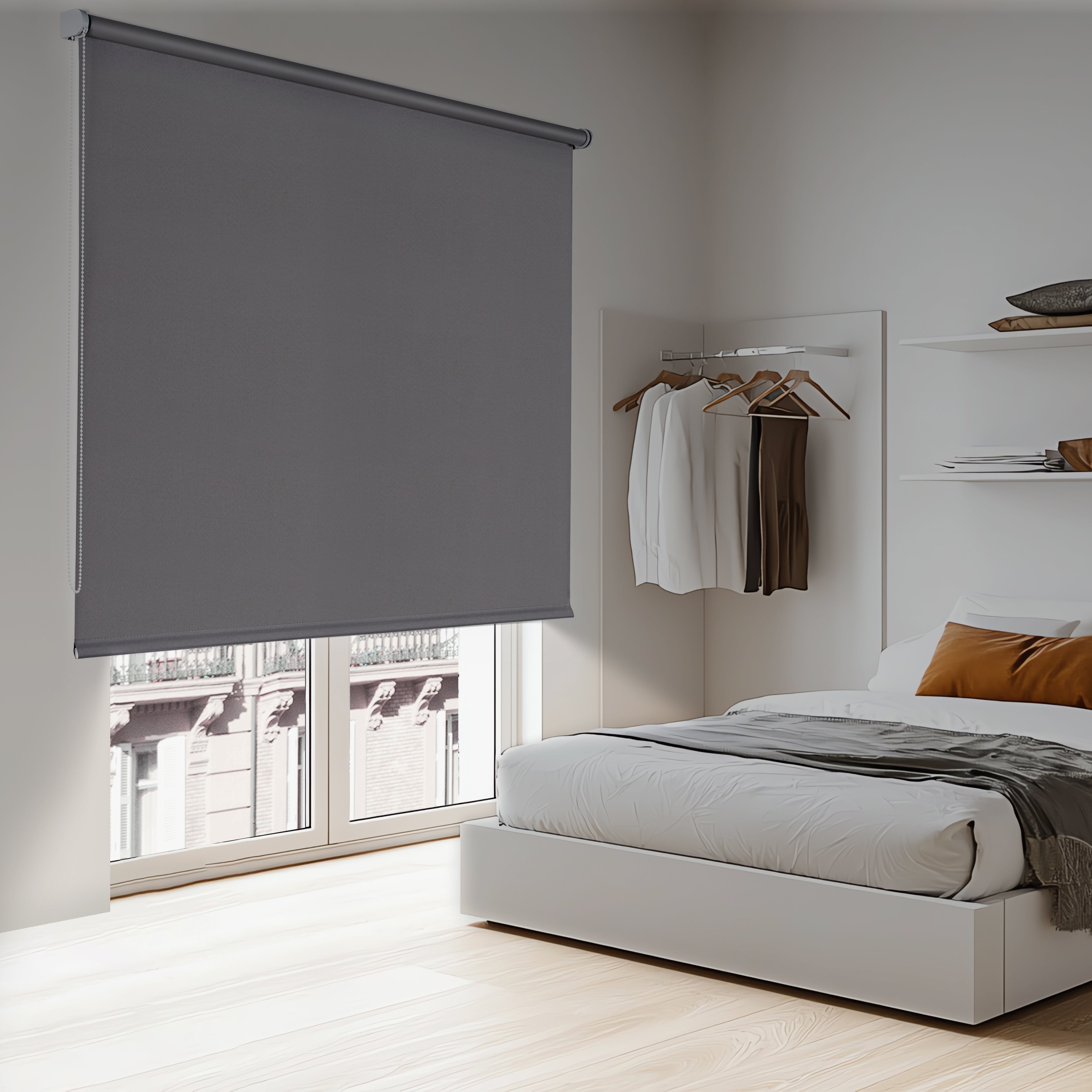 Roleta Zaciemniająca Moon, Roleta Blackout Ciemnoszara, 45 x 180 cm