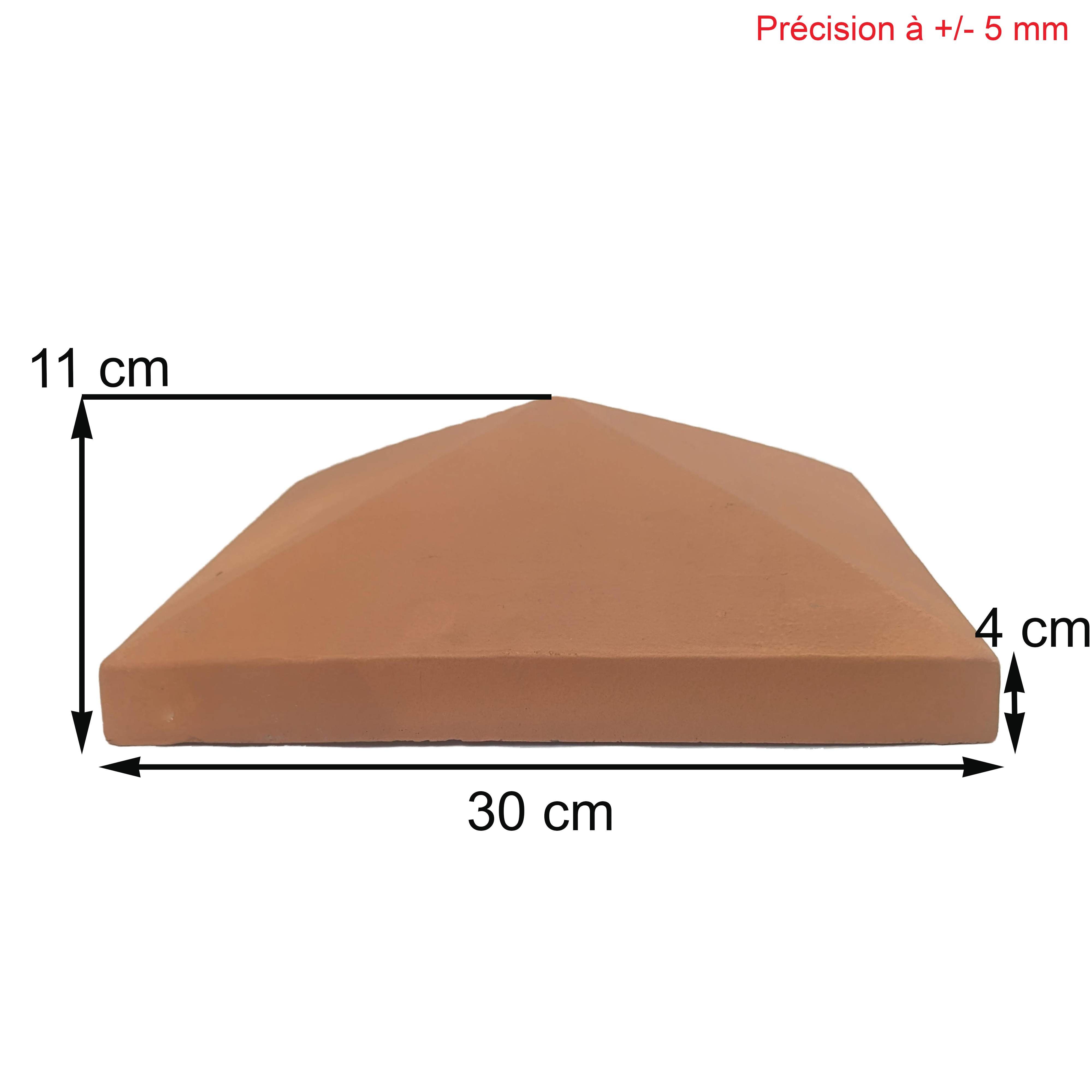 Chapeau Pilier 30x30 Pointe De Diamant - Rouge - 5
