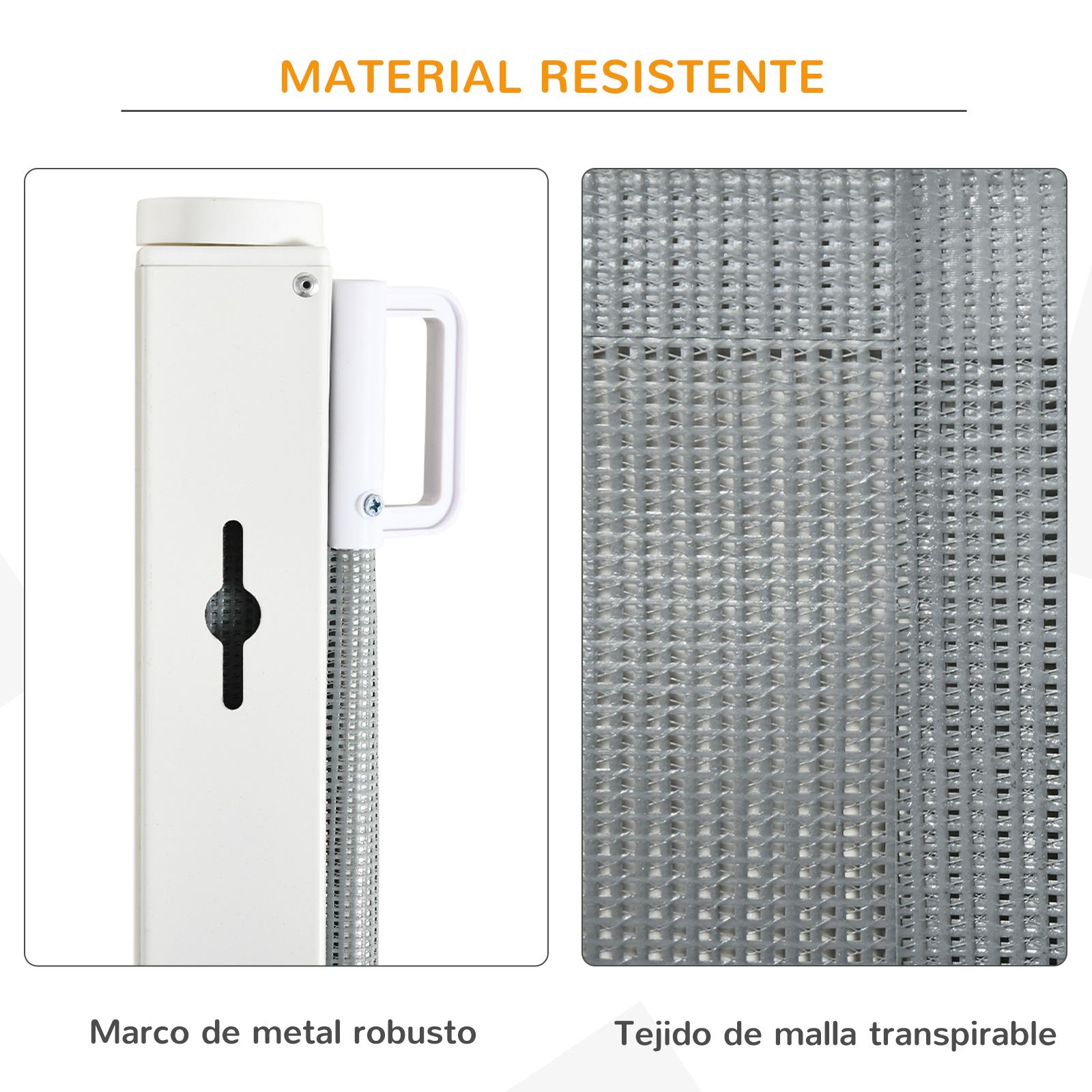 Barrera seguridad de perros extensible PawHut 5,5-115x5,5x82,5cm gris - 6