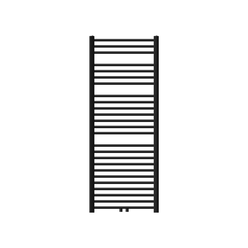LuxeBath Grzejnik lazienkowy Sahara 600x1500 mm czarny matowy prosty z podlaczeniem srodkowym Grzejnik dekoracyjny Podgrzewacz reczników Suszarka do