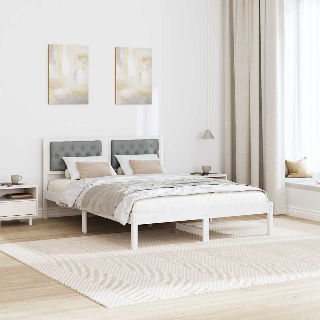 Cadre de lit Gris clair 140 x 200 cm Pin massif - 4
