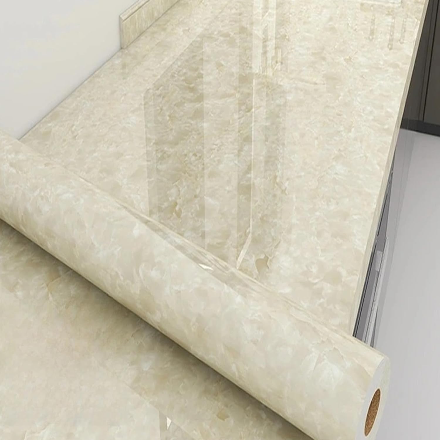 Naklejki z wzorem marmuru na blaty kuchenne, samoprzylepna tapeta z efektem marmuru, samoprzylepny panel kuchenny