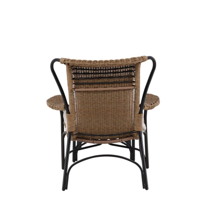 Loreto chaise longue avec coussin de jardin avec repose-pieds noir. - 7