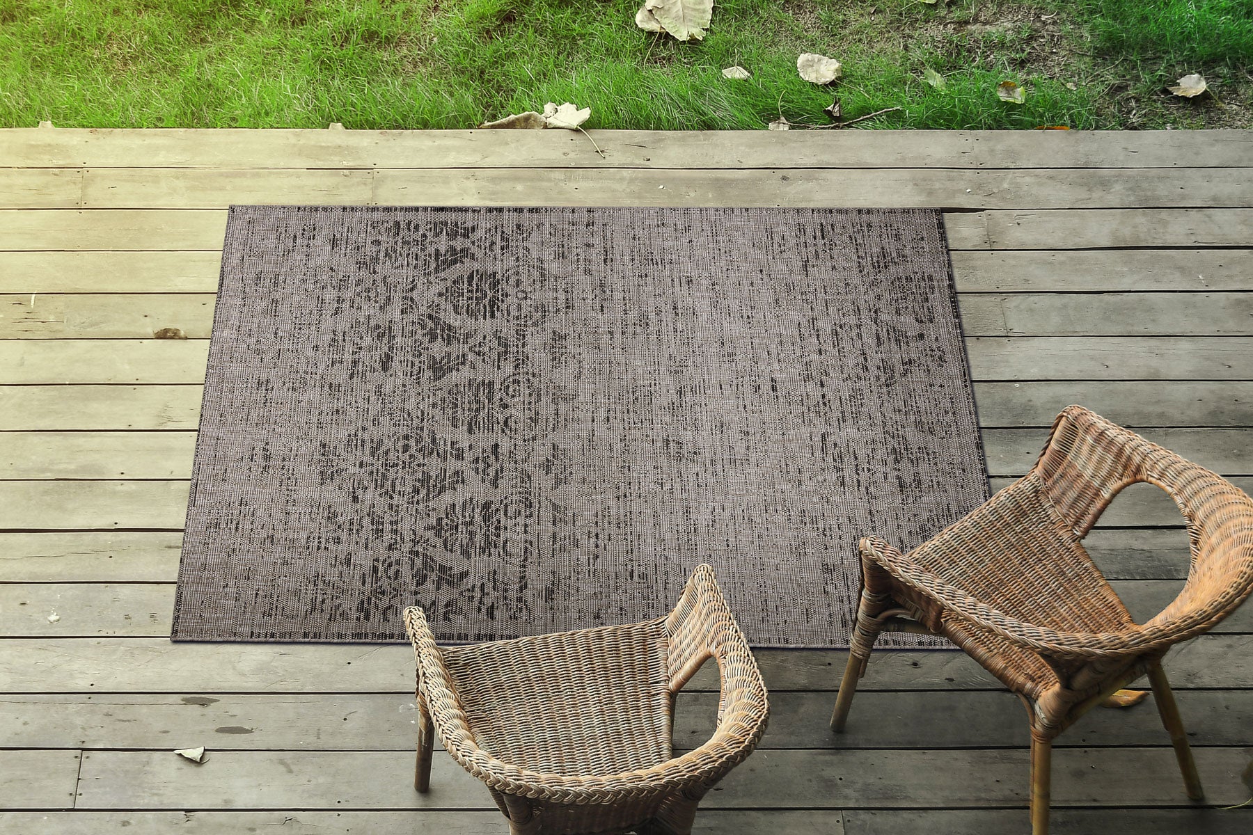 TAPPETO DI SPAGO SIZAL FLOORLUX 20211 argento / NERO 240x330 cm - 4