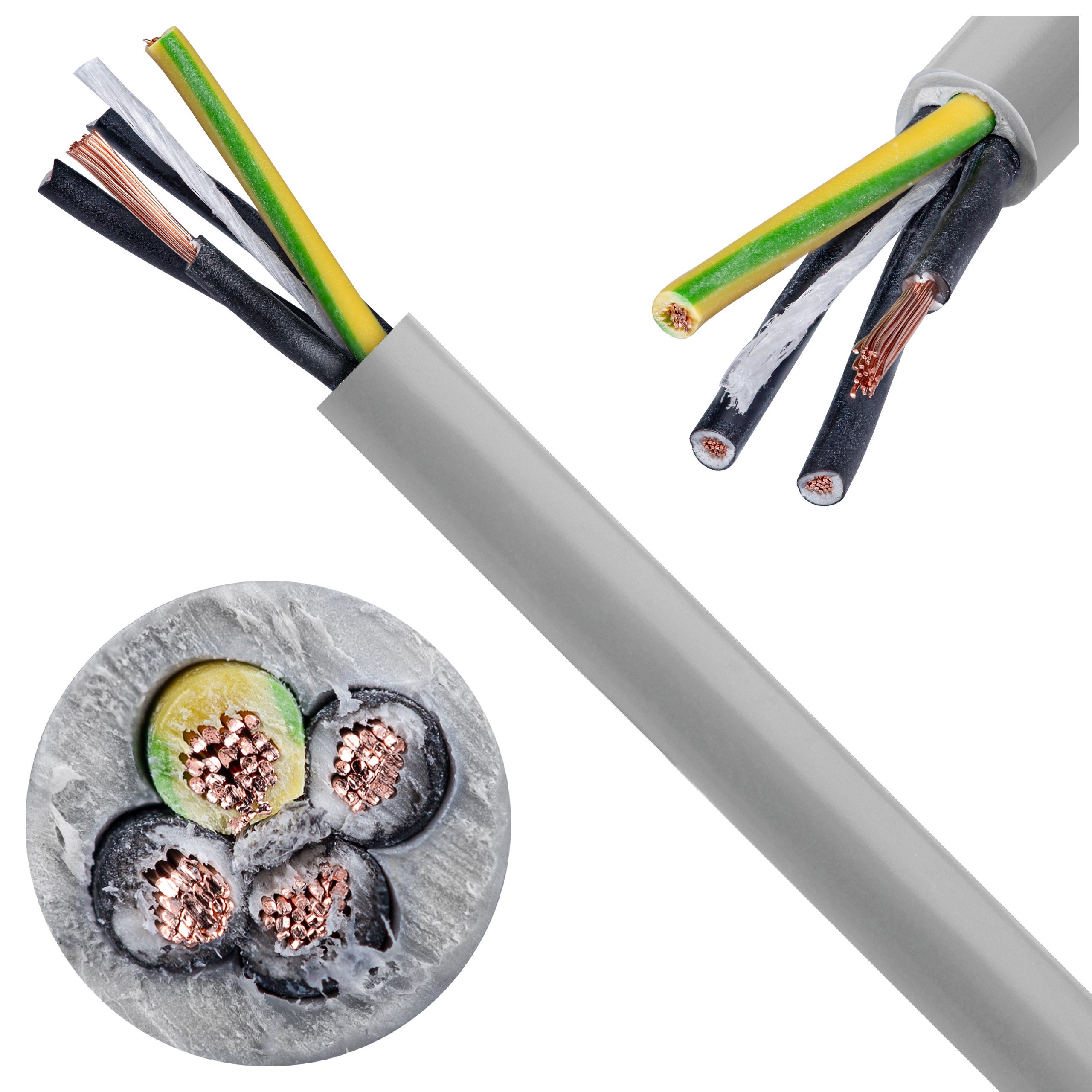 Kabel sterowniczy JZ-500 4x2,5mm2 szary 300/500V numerowany olejoodporny linka Helukabel 100m