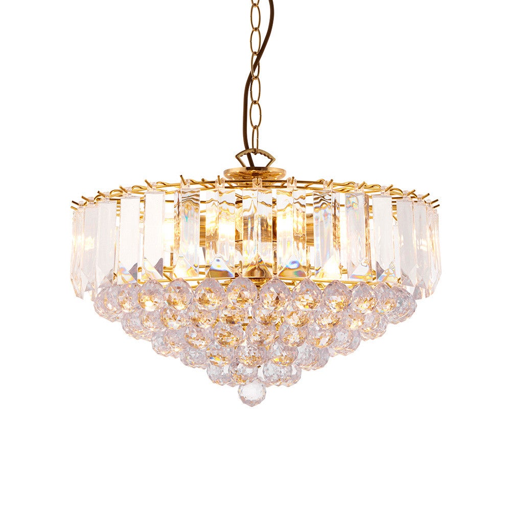 Lampa wisząca FARGO mosiężna 6xE14x15W akryl wym:183x46x46cm IP20 Endon