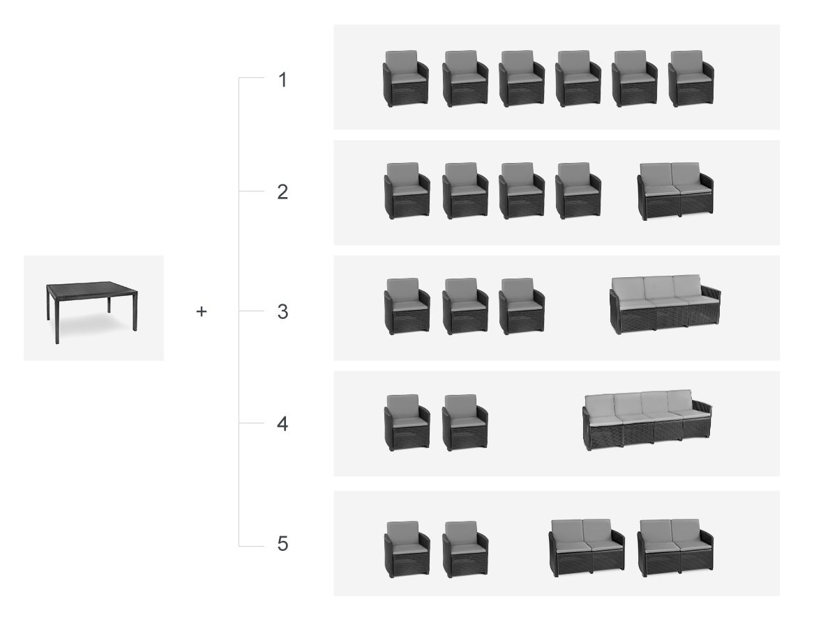 Zestaw Mebli Ogrodowych KING Sicilia 6 EUROHIT Garden - 5