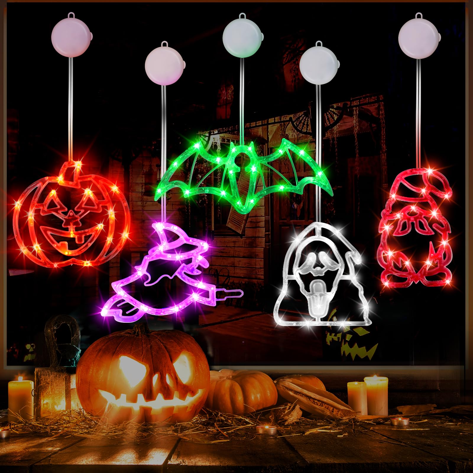 Decorazioni Halloween Esterni - 3 Luci Solari LED A Forma Di Occhio, Verde, Onde Al Vento, Impermeabili Per Giardino E Cortile