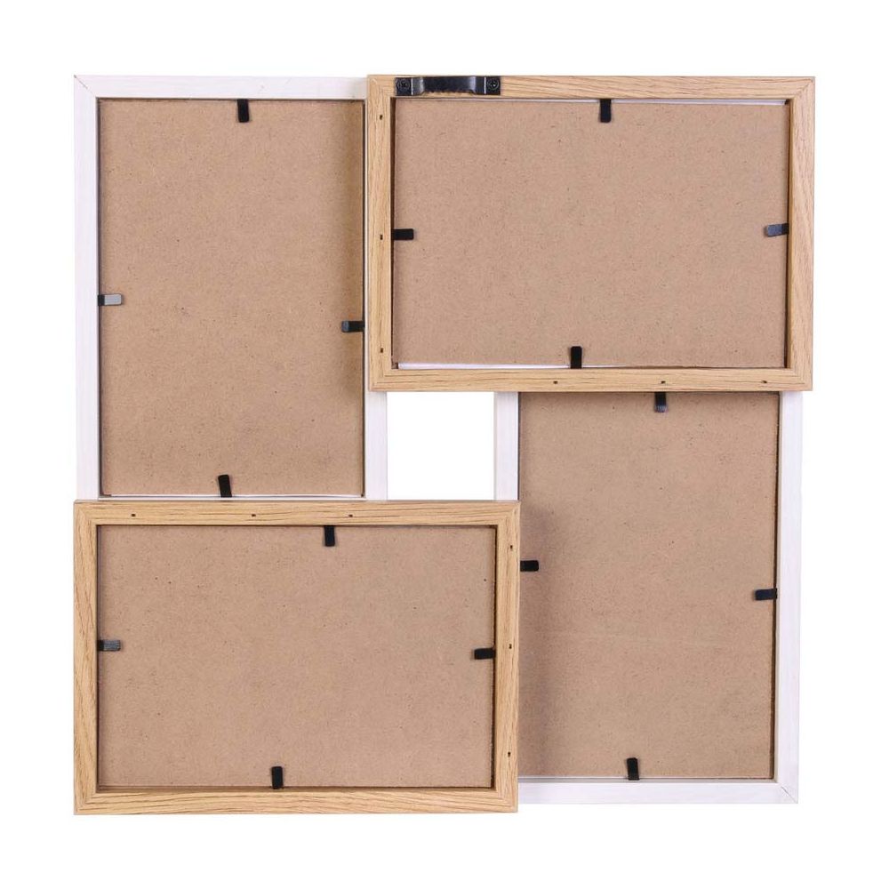 Cadre photo pêle-mêle 4 photos marron blanc - 8