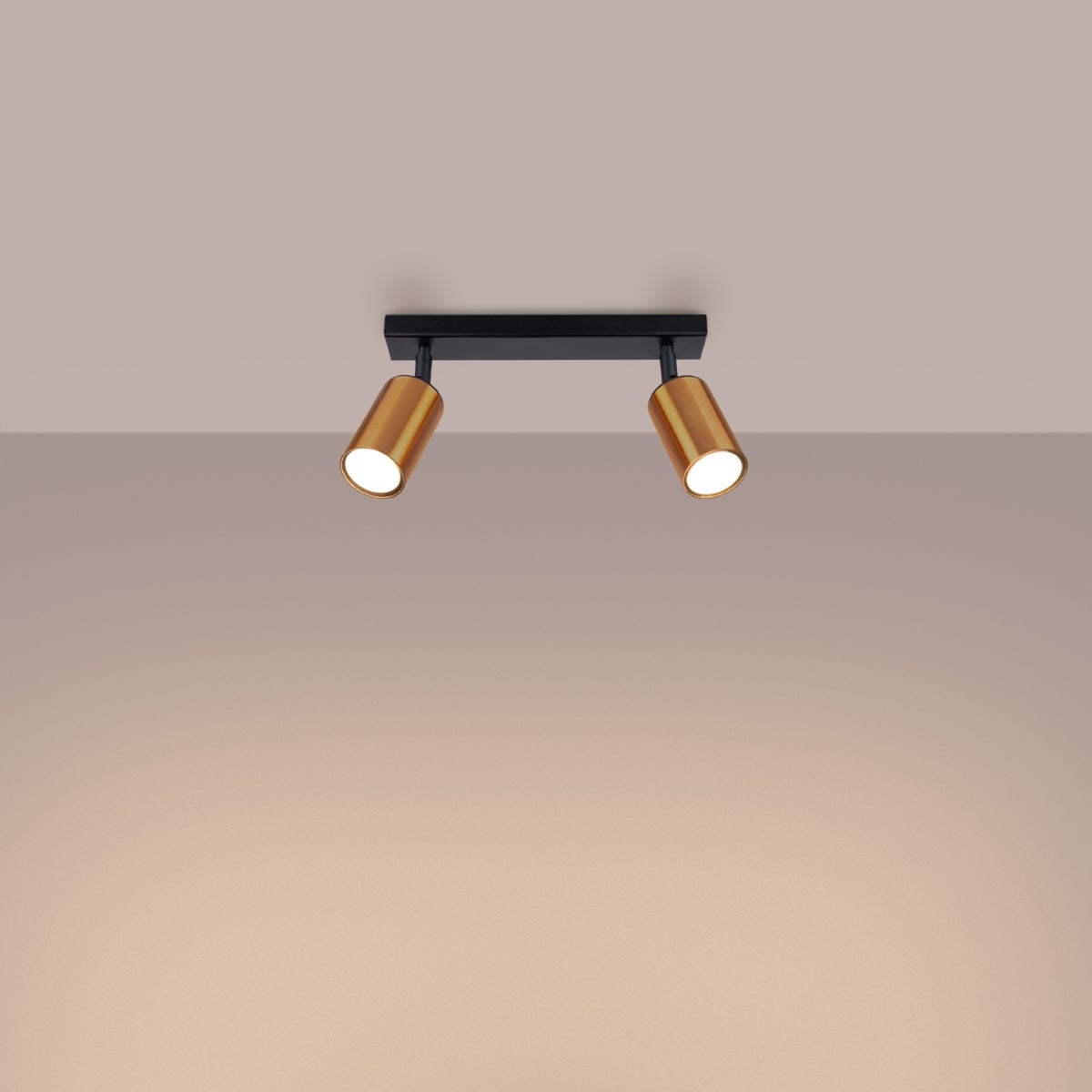 Plafon GLOIS 2 czarny/miedź LED 3000K - 30x6x18.5cm Sollux