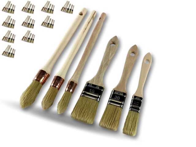 Lot De 20 Pinceaux Peinture Kurtzy - 4 Tailles (1,27cm à 5,08cm) - Manche Bois - Pour Vernis, Colles, Bricolage
