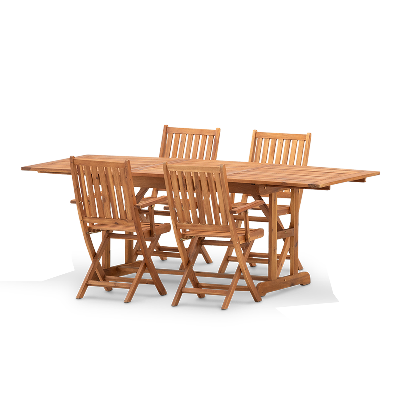 Set da giardino tavolo allungabile 150/210×90 e sedie pieghevoli