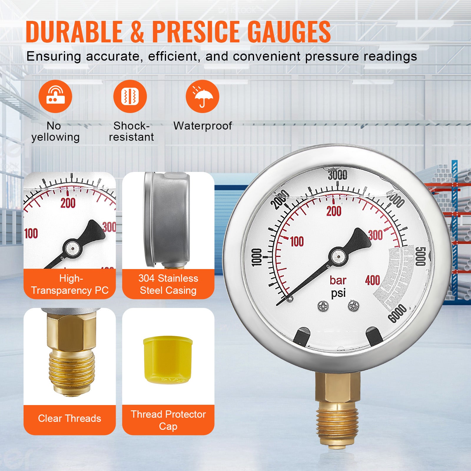 Kit de test de pression hydraulique,SucceBuy 250/400/600 bar,3 manomètres,6 raccords,3 tuyaux,kit pour excavatrice,mallette portable - 5