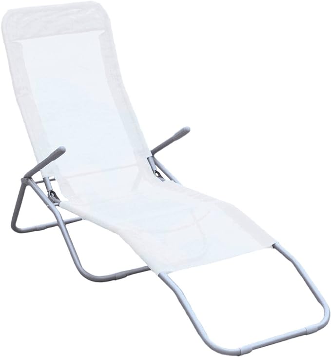 Garden Friend Sdraio Formentera basculante 57x140x96h cm bianca