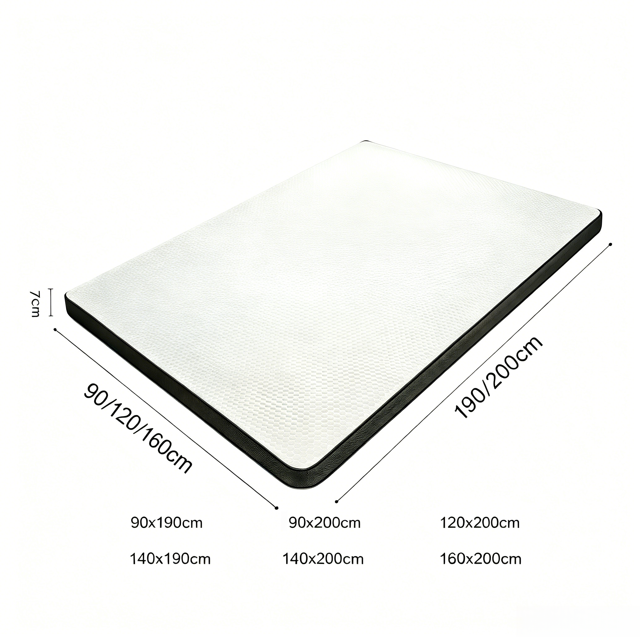 Surmatelas 160x200cm Mousse haute résilience, épaisseur 7 cm, double face – H2 (souple) / H3 (ferme) - 3