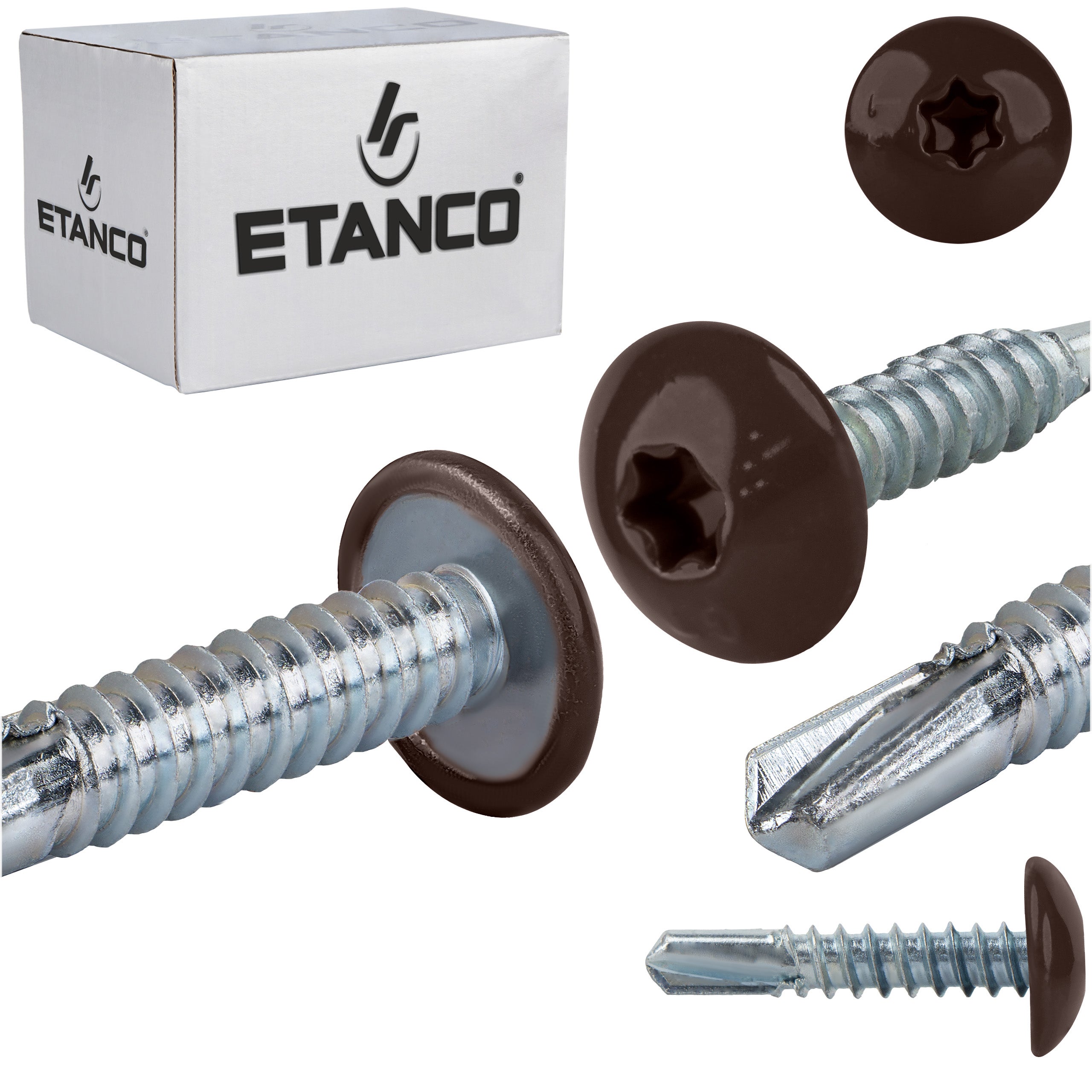 Wkręty samowiercące do metalu Etanco GT5 PH 5,5x25 mm RAL 8017 500szt
