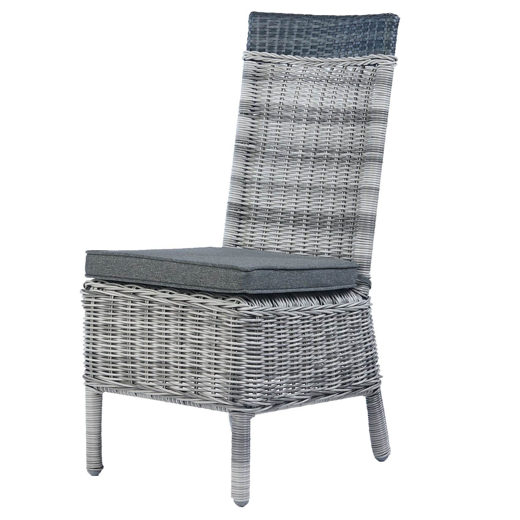 Chaise extérieure tressée ronde - Multicolore - 45x60x98 cm - Aluminium ...