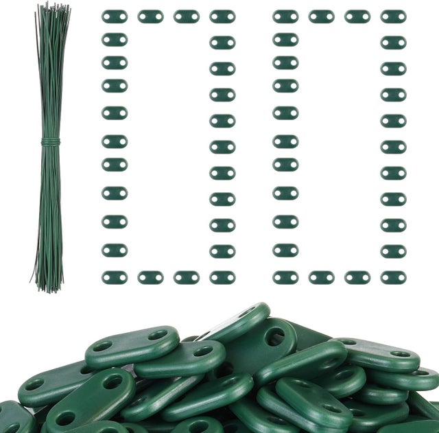 Kit de Fixation de Clôture Brise-Vue de Confidentialité en PVC Résistants à Intempéries, 100 Clips de Montage en PVC avec 100 Attaches de Câble (Vert)