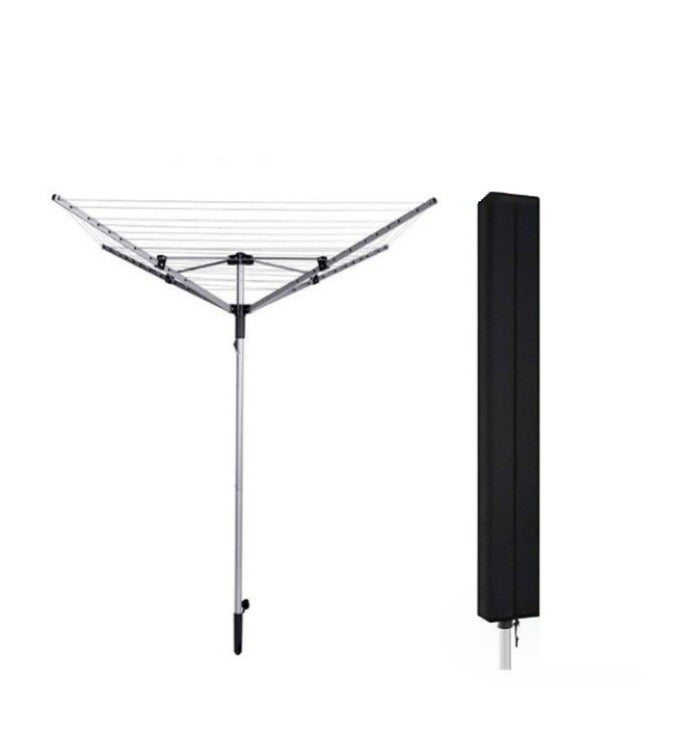 Czarny pokrowiec przeciwsłoneczny (168 x 30 x 30 cm) do suszenia ubrań na zewnątrz, pokrowiec na meble ogrodowe, z torbą do przechowywania, wykonany