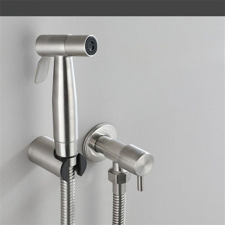 Kit di doccetta per WC in acciaio inossidabile grigio 304 - Doccia ad alta pressione, igiene e comfort moderno - 3