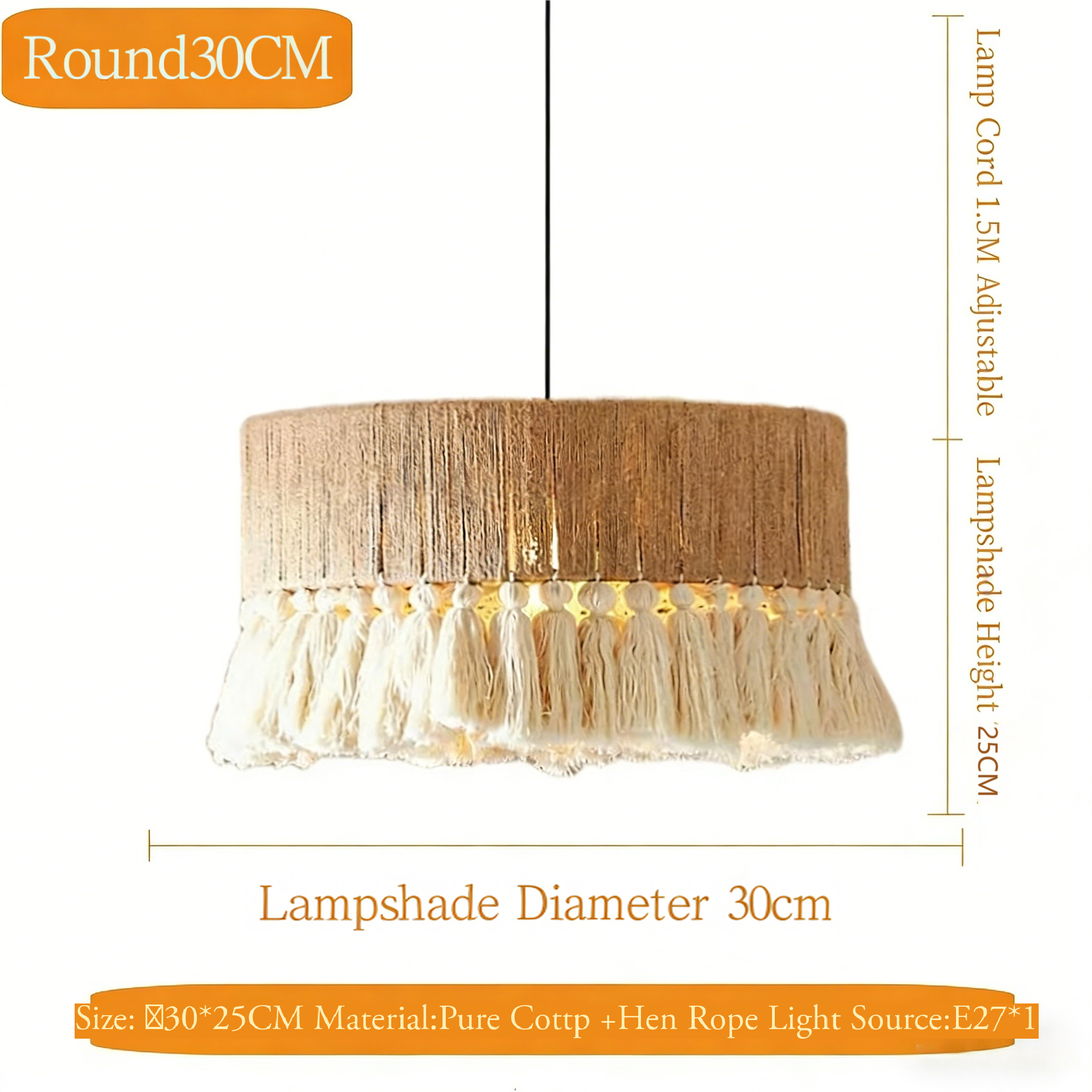 Lustre de style bohème, plafonnier décoratif LED, lumière chaude, convient pour la salle à manger, la cuisine, la chambre, le bar. - 2