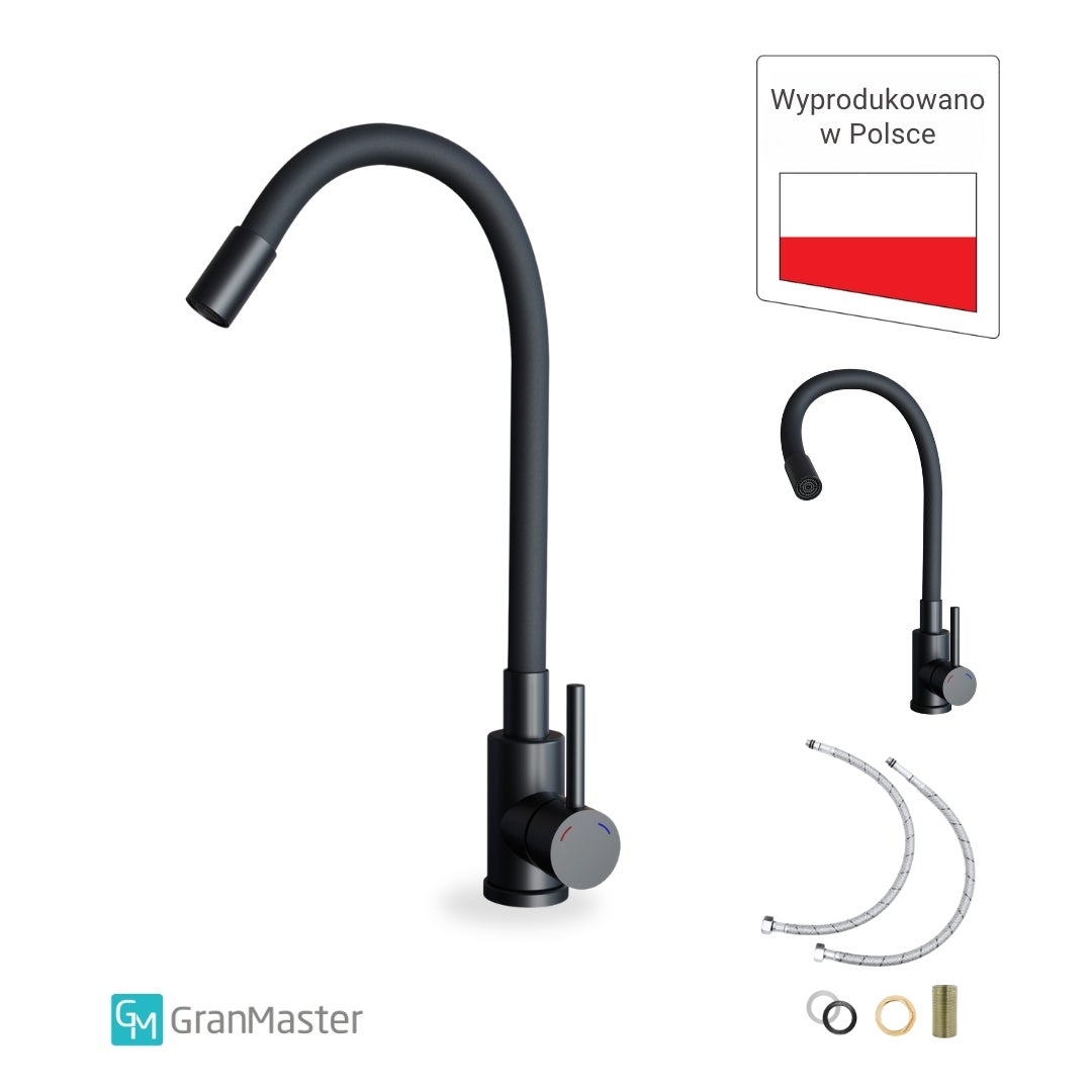 Bateria kuchenna GranMaster Elastyczna Flessila Czarna, POLSKA PRODUKCJA 1szt.