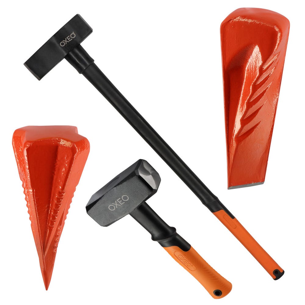 Kit fendeur de bûche manuel bois - 4 outils - 2 coins à bois éclateur ...