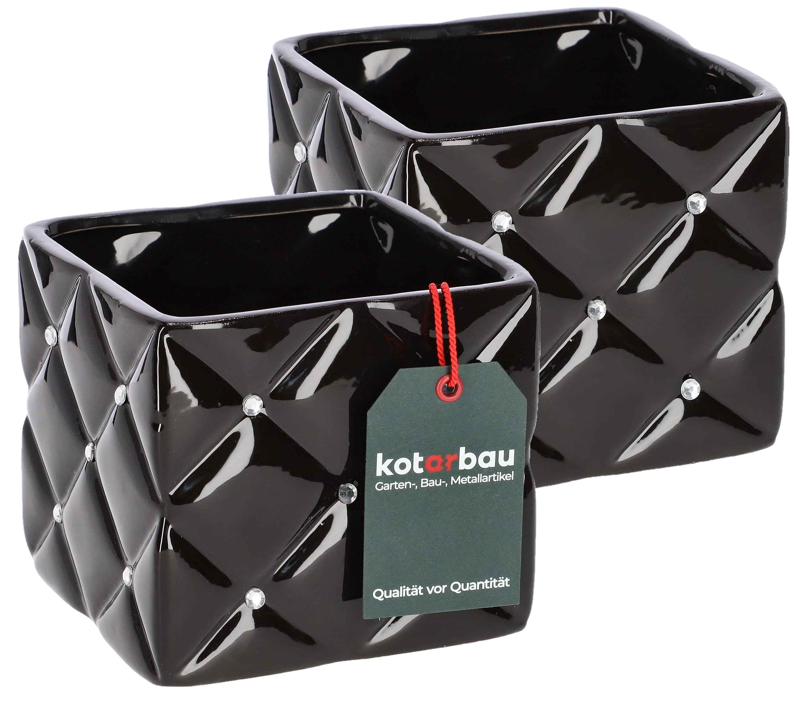 Doniczka donica osłonka glamour ceramiczna 2 szt - KOTARBAU