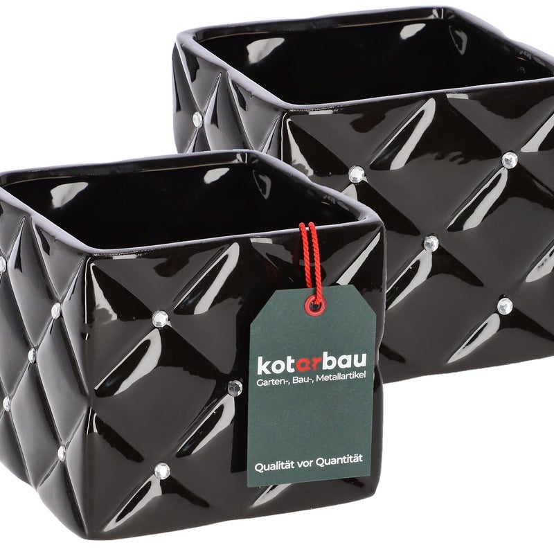 Doniczka donica osłonka glamour ceramiczna 2 szt - KOTARBAU