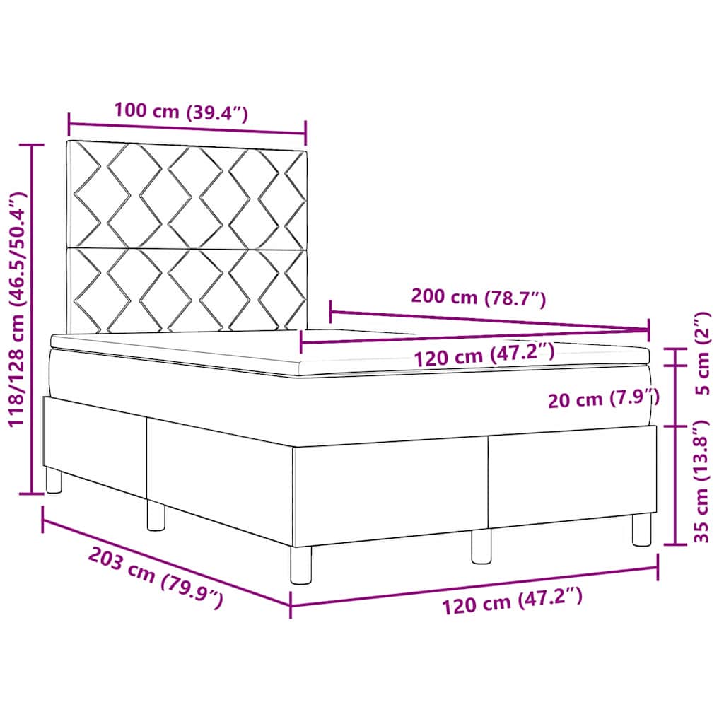 Cama tipo Box Spring con cabecera Azul 120 x 200 cm tela | Leroy Merlin