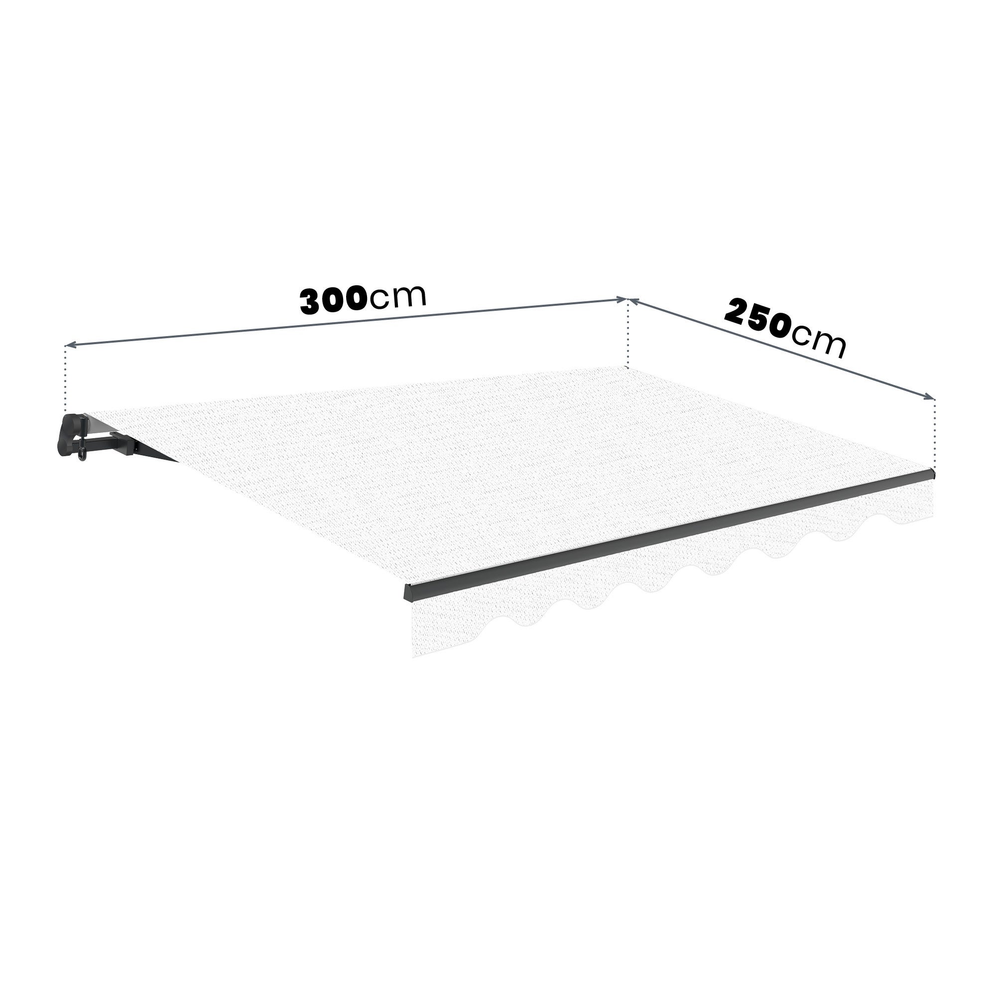 Store banne manuel 3x2,5m Sable Polyester – Structure Aluminium Anthracite Inclinaison Réglable - 6